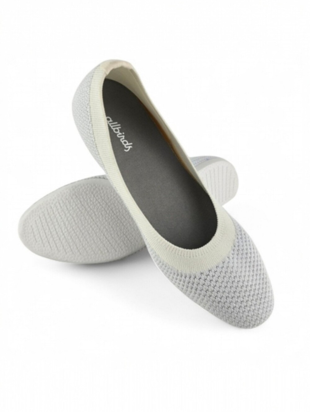 Allbirds Women's Tree Breezer Blizzard White Knit Flats Natural Materials Sz 7.5
